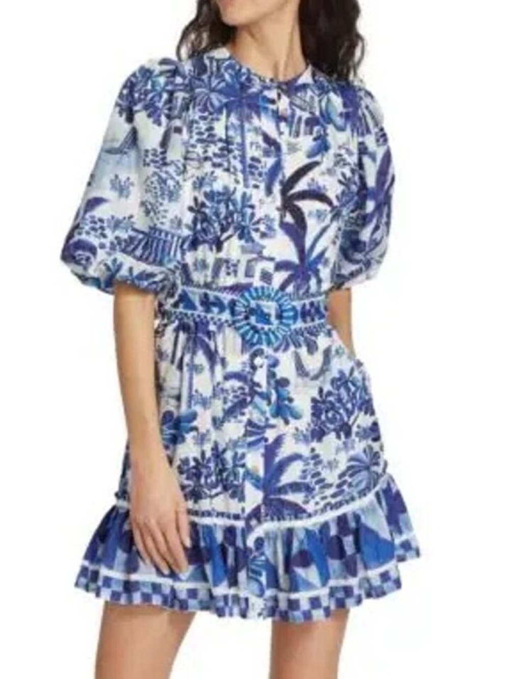 Farm Rio Sweet Rio Puff-Sleeve Minidress small - Picture 2 of 3